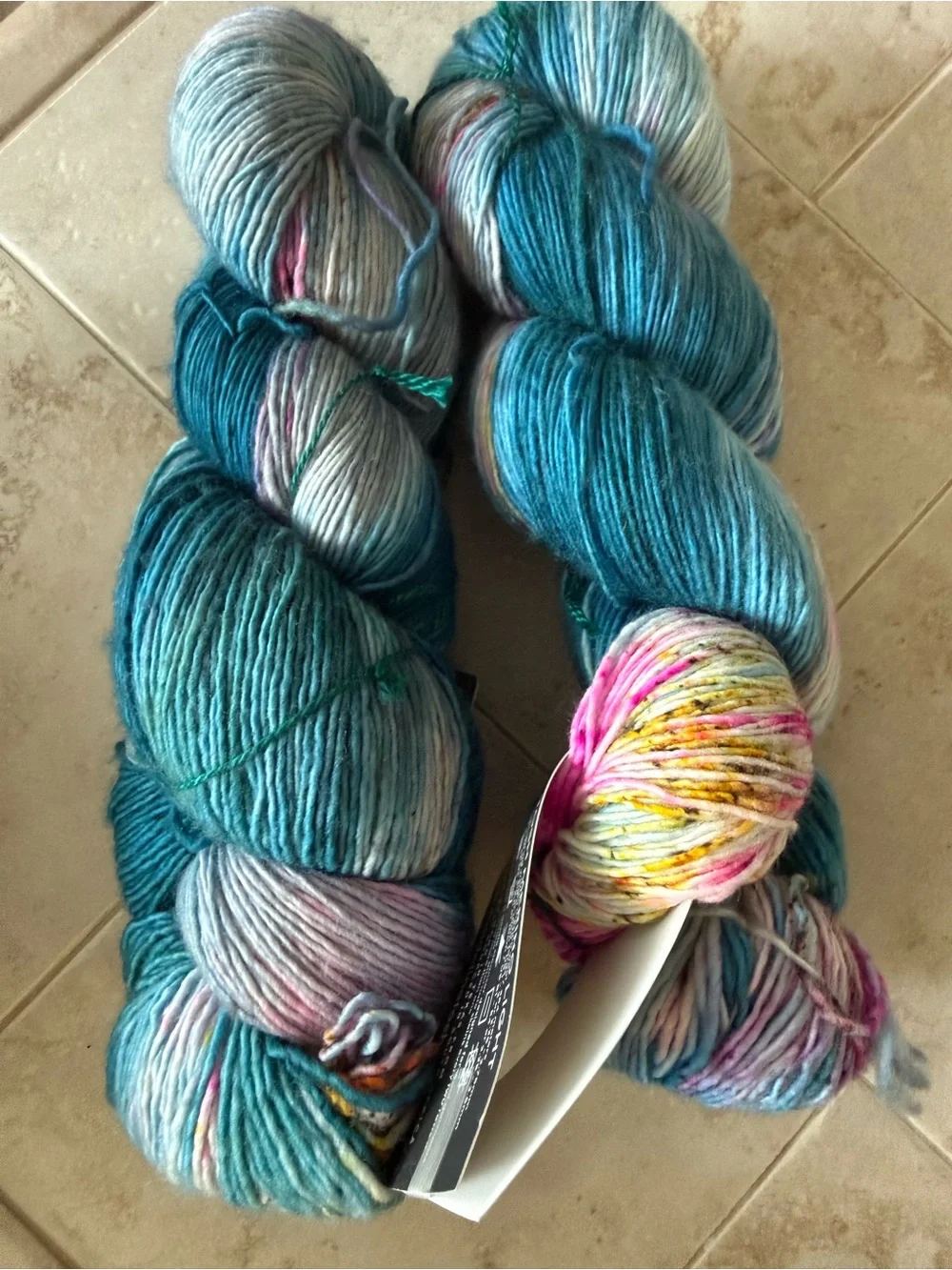 Madeline Hand Dyed Yarns - Multi Blue & Pink Accra Evening